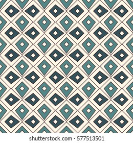 Seamless pattern with repeated geometric forms. Ornamental abstract background. Ethnic and tribal motifs. Digital paper, textile print, page fill. Vector art