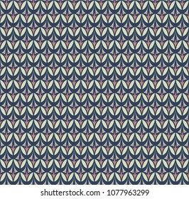 seamless pattern with repeated overlapping ovals with floral ornaments