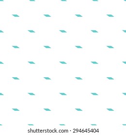 Seamless pattern of repeated small aquamarine blue rectangles with beveled edges on a white background