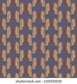 seamless pattern with repeated stylised fishes symmetrical placed on opposite sides of a fishing lure, with inspiration from Japanese art