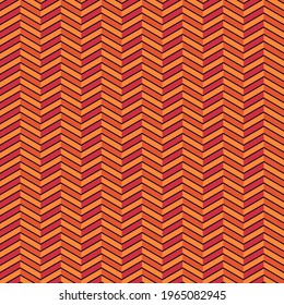 Seamless pattern. Repeated zigzag lines, herringbone ornament. Jagged stripes. Waves ornate. Curves image. Wavy figures background. Mosaic motif. Ethnic paper. Tribal print, geometric design. Vector.