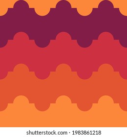 Seamless pattern. Repeated zigzag lines. Ethnic ornament. Jagged stripes. Waves ornate. Curves image. Wavy figures background. Mosaic motif. Ethnical paper. Tribal print, geometric design. Vector art
