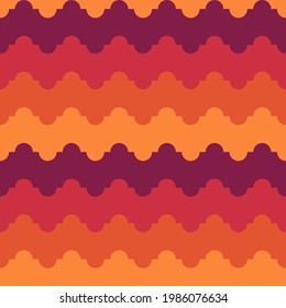 Seamless pattern. Repeated zigzag lines. Ethnic ornament. Jagged stripes. Waves ornate. Curves image. Wavy figures background. Mosaic motif. Ethnical paper. Tribal print, geometric design. Vector art