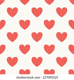 Seamless pattern. Repeating background with hearts. Vector fabric texture