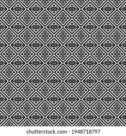 Seamless pattern repeating design with geometric shapes.