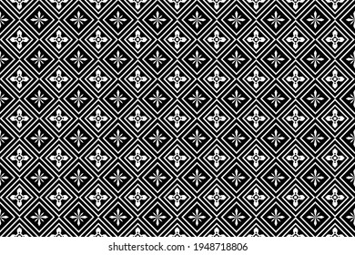 Seamless pattern repeating design with geometric shapes.