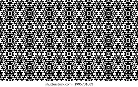 Seamless pattern repeating design with geometric shapes.