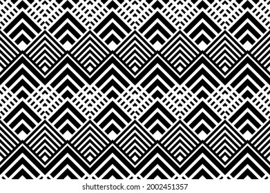 Seamless pattern repeating design with geometric shapes.