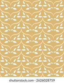 A seamless pattern with a repeating design of symmetrical laurel wreaths