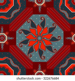 Seamless pattern with repeating floral patterns. Printing on paper, ceramics, textiles. Vector illustration.