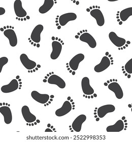 seamless pattern of repeating footprints in black on a transparent background