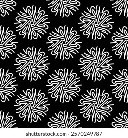 seamless pattern repeating geometric tiles. Geometric hexagonal with striped petals. Contemporary graphic design.