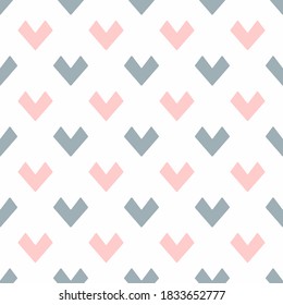 Seamless pattern with repeating hearts. Romantic vector illustration.