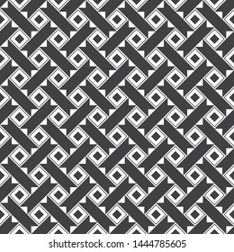 Seamless pattern. Repeating modern geometrical texture consisting of strips, small triangles, rhombuses, diamonds. Vector element of graphical design