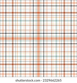 Seamless pattern. Repeating plaid tartan beige color. Check brown design for prints. Repeated scottish flannel. Madras fabric. Neutral wool lattice. Repeat abstract ekose woven. Vector illustration