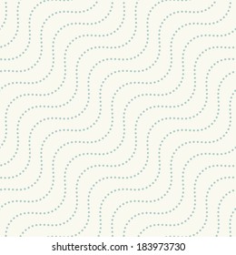 Seamless pattern. Repeating texture with diagonal wavy dotted lines