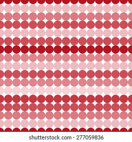 Seamless pattern of repetitive circles arranged in a line gradient coloring in the red range
