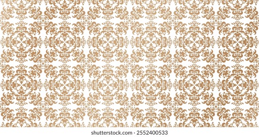 seamless pattern repetitive with floral ornament golden color isolated white backgrounds for knitted fabric textured, fabric printing, birthday invitations cover, wrapping paper, covering book element