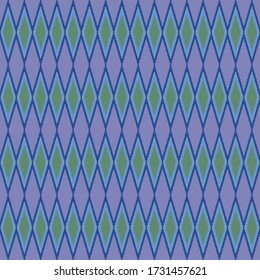Patrón sin fisuras de rombos repetitivos y línea con colores azul, violeta y verde