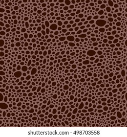 seamless pattern in reptile skin style, in brown colors. Hand drawn vector stock illustration