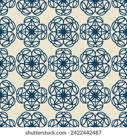 Seamless pattern, retro abstract style background with creative shapes. Vector template for design