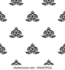 Seamless pattern with retro antique style floral ornament. Good for garments, textiles, backgrounds and prints. Vector
