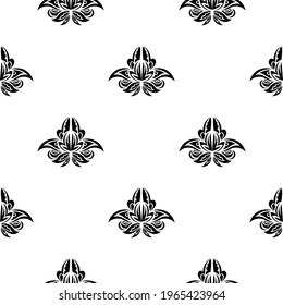 Seamless pattern with retro antique style floral ornament. Good for textiles, backgrounds and prints. 