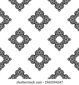 Seamless pattern with retro antique style floral ornament. Good for textiles, backgrounds and prints. Vector