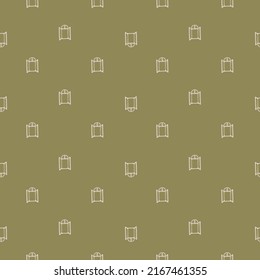 Seamless pattern of retro arch windows engraving. Vintage background cute window in hand drawn style. Vector repeated design texture for print, fabric, wrapping, wallpaper, tissue.