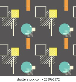 Seamless pattern  in retro bauhaus style 1