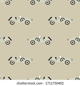 Seamless pattern, retro car, vector illustration