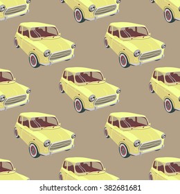 Seamless pattern with retro  car, vector 