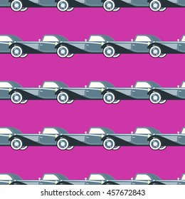 Seamless pattern of retro car. Vector EPS 10.