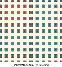 Seamless pattern with retro colors repeated squares. Minimalist geometric abstract background. Modern style surface texture. Grid digital paper, textile print, page fill. Vector art