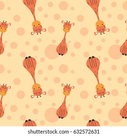 Seamless Pattern of Retro Cute Giraffe Design for t-shirt, mug, bag lunchbox, wallpaper, wrapper, poster and banner flat design for kids. vector illustration
