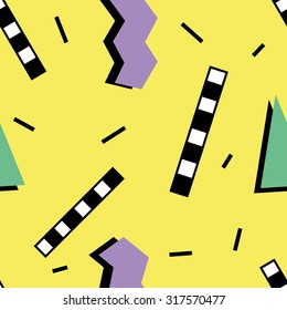 Seamless pattern in retro eighties style 1