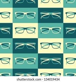 Seamless pattern with retro eyeglasses.