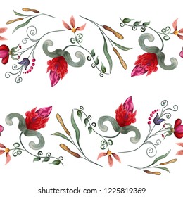 Seamless pattern with retro flowers