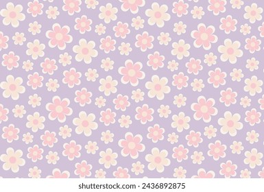 seamless pattern with retro flowers for banners, cards, flyers, social media wallpapers, etc.