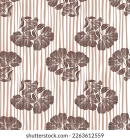 Seamless pattern with retro flowers. Vintage floral background. Design for fabric, textile print, wrapping paper, cover, poster. Vector illustration