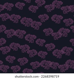 Seamless pattern with retro flowers. Vintage floral background. Design for fabric, textile print, wrapping paper, cover, poster. Vector illustration