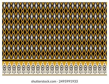 Seamless pattern, retro, folklore geometric ethnic style design for textiles, floor and wallpaper.