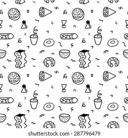 Seamless pattern with retro geometric doodles 3