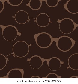 Seamless pattern with retro glasses.Vector illustration