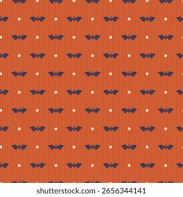 Patrón inconsútil con el patrón retro de Halloween para el empaquetado de Festiva de mercancías, Fondo de pantalla, decoración casera y el patrón de la tela de los textiles para el diseño superficial y otros proyectos de diseño