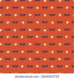 Patrón inconsútil con el patrón retro de Halloween para el empaquetado de Festiva de mercancías, Fondo de pantalla, decoración casera y el patrón de la tela de los textiles para el diseño superficial y otros proyectos de diseño