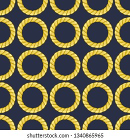 Seamless pattern with retro hand-drawn sketch golden chain on dark background. Drawing engraving texture. Great design for fashion, textile, decorative frame, yacht style card. Vector illustration