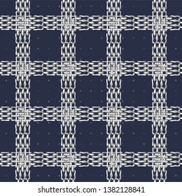 Seamless pattern with retro hand-drawn sketch silver chain on dark background. Drawing engraving texture. Great design for fashion, textile, decorative frame, yacht style card. Vector illustration