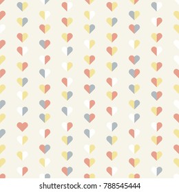 Seamless pattern retro heart shape. vector