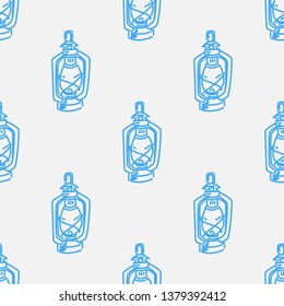 Seamless pattern of retro lamp on white background